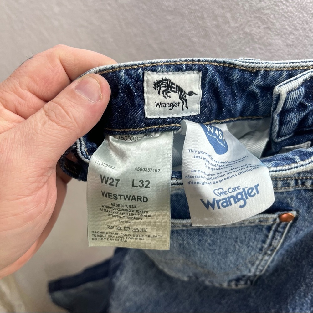 Wrangler Westward Two Tone High rise Bootcut Jeans Womens 27 Blue Denim 2871 - Picture 4 of 12